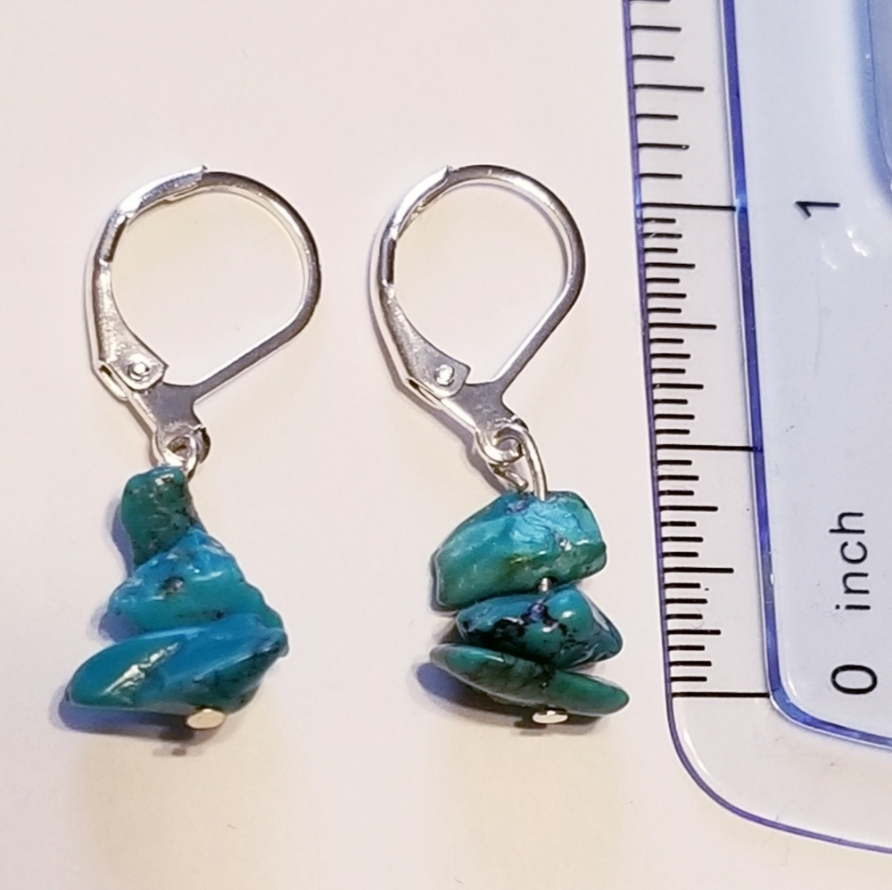 NEW Turquoise Nugget & 925 Sterling Earrin…